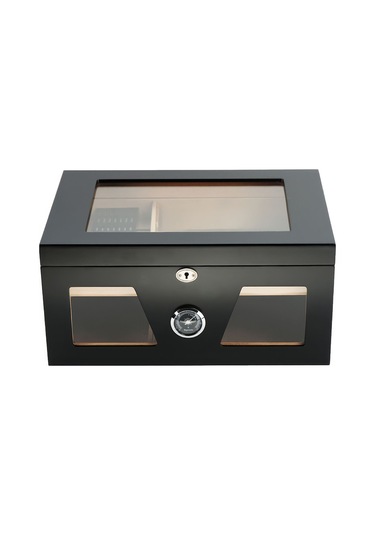 Falconetti Siyah 2 Katlı Camlı Humidor Puro Kutusu Rc21