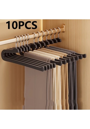 Xuweiwei 5 Adet Siyah Kadın Pantolon Askısı, Z Şekilli Dolaplık İçin Kaymaz Askı Seti Siyah