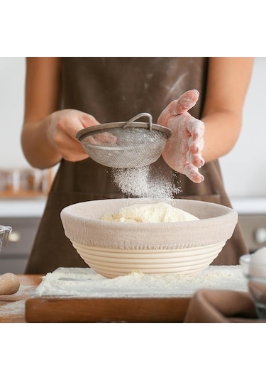 Maoyaya Banneton Ekmek Prova Sepeti, 9 İnç Yuvarlak Hamur Sepeti, Rattan El Yapımı, Maya Ekmeği Kiti Diğer