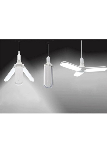 Beyaz 3 Kollu Katlanabilir Pervane Led Ampul Tekli Beyaz Işık E27 Led Ampul 0 - 250 Watt Yok A'dan G