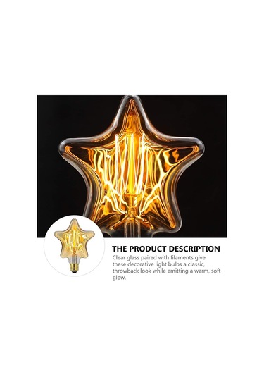 Yıldız Şekilli Ampul Vintage Antik Retro Sanat Dekoratif Ampul Düğün Yatak Odası Ev Dekorasyonu İçin Diğer