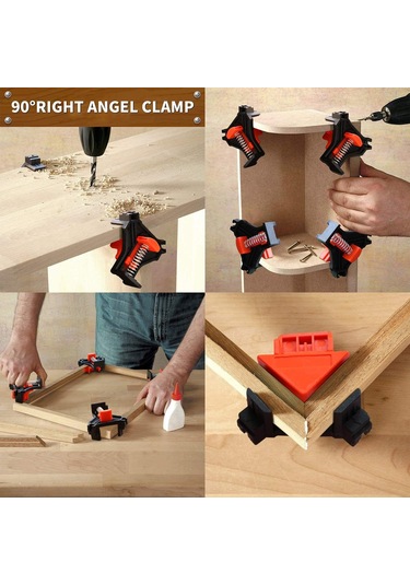 Sones 4 Adet/takım 90 Derece Ağaç İşleme Dik Açı Klipsi Opp Torba