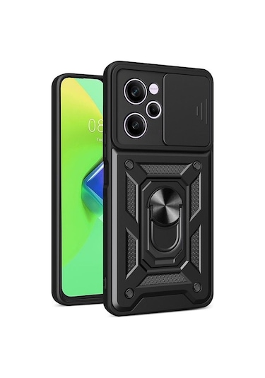 Xiaomi Poco X5 Pro 5g Kılıf Sert Silikon Tank Aramid Sürgülü Vega Yüzüklü
