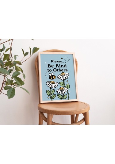 Arı Çiçek Duvarı, Nazik Olun, Retro Çiçek Duvar Dekoru, Çiçek Sanatı