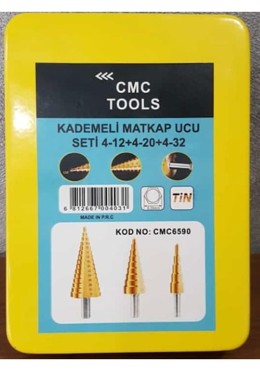 Cmc 3 Lü Kademeli Panç Matkap Ucu Seti 4-32 Mm