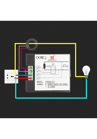 Suofeng 80-260v Ac 100a Dijital Ekranlı Voltmetre Ampermetre Güç Ve Enerji Ölçer, Geniş Lcd Ekran