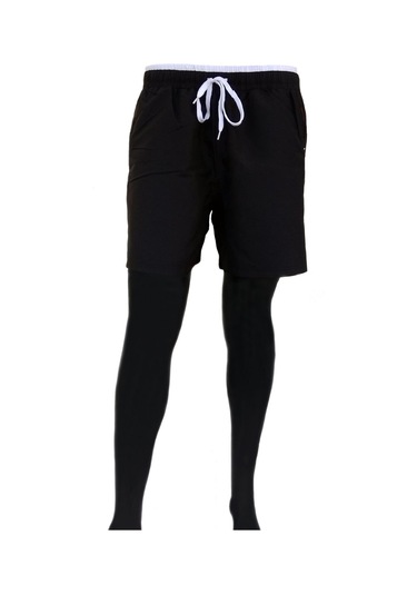 Erkek Siyah Mıcro Çabuk Kuruma Özellikli Deniz Şortu Edy2159syh Siyah