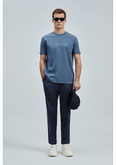 Lufian Erkek T Shirt 111020240 Koyu Mavi Koyu Mavi