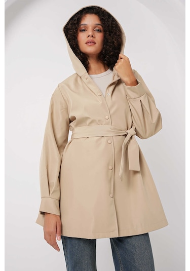 Bigdart Gabria Çıtçıtlı Trenchcoat Bej