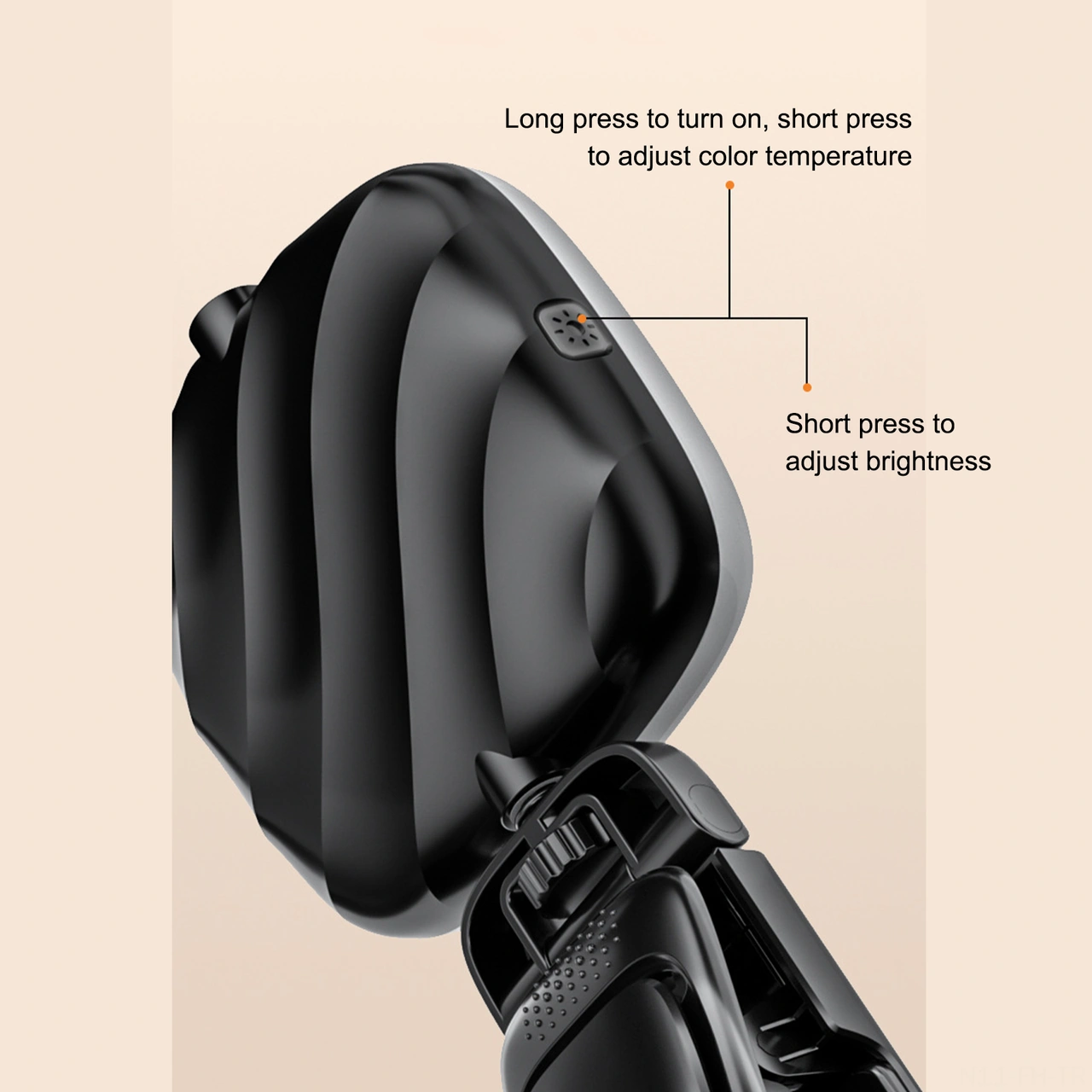 Folinda D1 Usb Şarjlı Klemeli Flaş Işığı - 200 Mah, Üç Renk Tonu, Cep Telefonu Fotoğrafçılığı Ve Canlı Yayın Işığı - Siyah