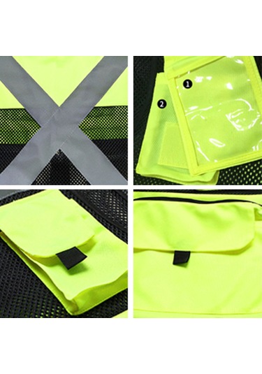 Leezsing Görünürlük Yüksek 360 Yansıtıcı Mesh Safety Ceket, Trafik-sanitasyon-inşaat Kullanıma Uygun, Sarı, S Bedeni Sarı
