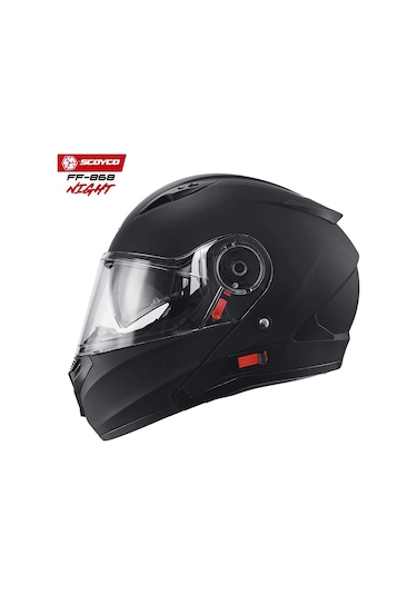 Scoyco FF-868 Night Çene Açılır Güneş Vizörlü Kask Mat Siyah