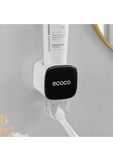 Honmex 2024 Yeni Otomatik Diş Macunu Sıkıcı, Duvar Tipi Çocuk Dost Depolama Rafı, Kolay Kullanım Diş Macunu Aleti Siyah