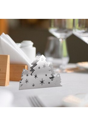 Homyl Mutfak Restoran Otel Için Yılbaşı Peçete Tutucu Gümüş