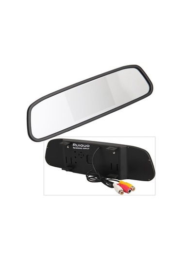 Rg-202 Araba Dikiz Aynası Ekranı 4.3 '' Su Geçirmez Yuvarlak Kamera İle Kamyon Dikiz Aynası Ekranı