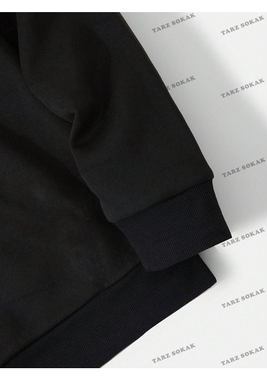 Y2k Trend Sezon Unisex Retro Sweatshırt Kapşonlu Kod 1744 Trz1697 Siyah