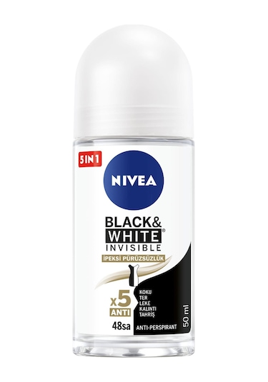 Nivea Black&White Invisible İpeksi Pürüzsüz Kadın Roll-On 50 ML