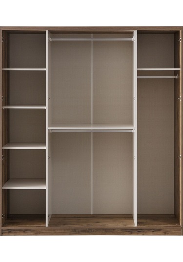 Megan Oda Takımı - 4 Kapaklı Dolap, Çalışma Masası, Şifonyer, Kitaplık, Komodin Çok Renkli