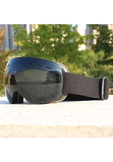 Willowhaven Black- Çift Katmanlı Anti-fog Kayak Ve Snowboard Gözlüğü Erkek Kadın Büyük Çerçeve Aynalı Lens