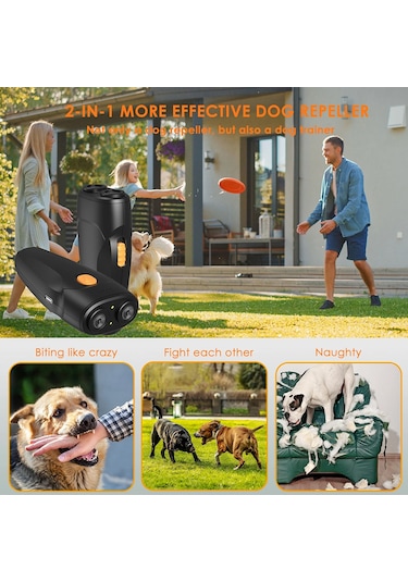 Moveevo Ultra Sonik Led'li Şarjlı Taşınabilir Köpek Havlama Susturucu - İç/dış Mekan