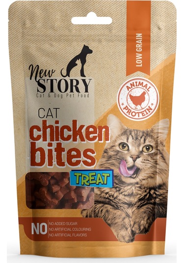 New Story Tavuklu Yumuşacık Atıştırmalık Kedi Ödülü 60 G + Somonlu Pouch 2'li