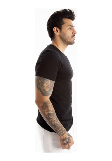 Deepsea Erkek Siyah Sıfır Yaka Dar Kesim Likralı Düz Basic Tişört 1801131 False Siyah Deepsea Erkek Siyah Sıfır Yaka Dar Kesim Likralı Düz Basic Tişört 1801131 False Siyah