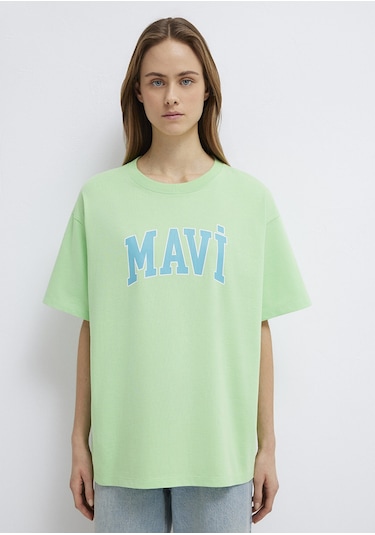 Mavi - Mavi Logo Baskılı Yeşil Tişört 1600843-71721 Yeşil