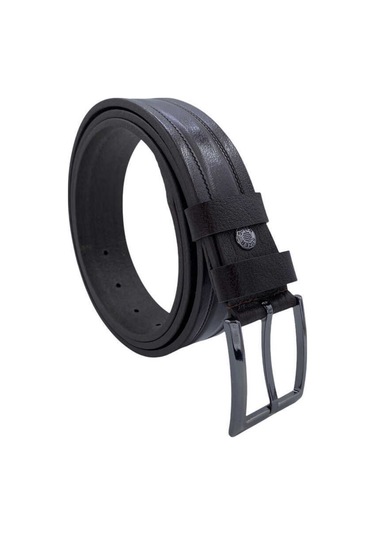 3.5 Cm. Klasik Hakiki Deri Desenli Kemer Koyu Kahverengi Kahverengi