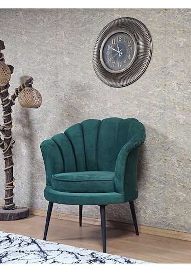 Tekli İstiridye Siyah Boyalı Sivriltme Ayak Çay Seti Koltuk Tekli Çok Renkli