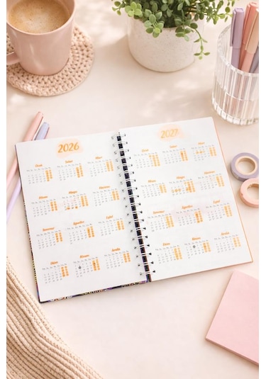 Lizy 2026-2027 Akademik Ajanda - A5 Spiralli Planner Tasarım-7 Mor
