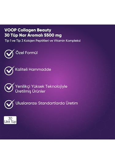 Voop Collagen Beauty 5500 Mg Nar Aromalı 30 Shot X 40 Ml