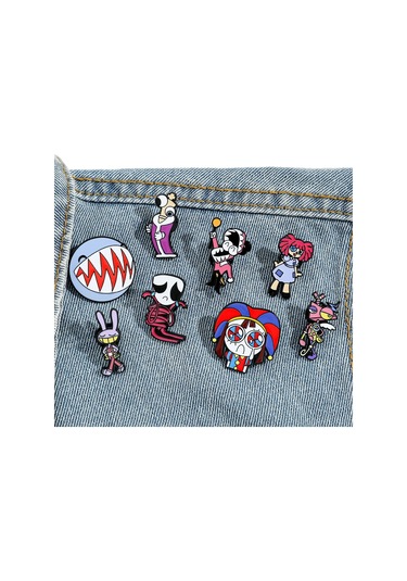 Inanılmaz Dijital Sirk Broşlar Karikatür Pomni Jax Emaye Yaka Iğneler Sirk Light Yellow Color Açık Sarı