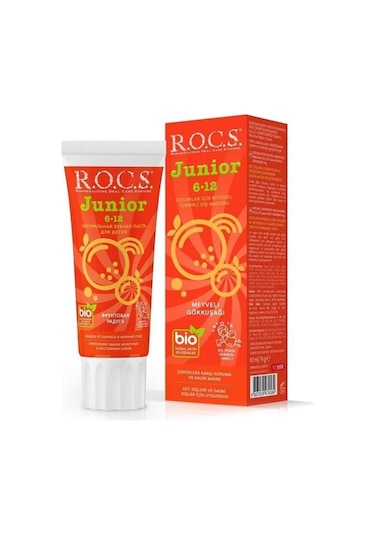 Rocs Junior Çocuklar İçin Diş Macunu 6-12 Yaş Meyveli Gökkuşağı