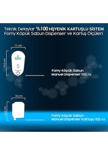 Fomy Köpük Sabun Beyaz Dispenser 900 Ml-77