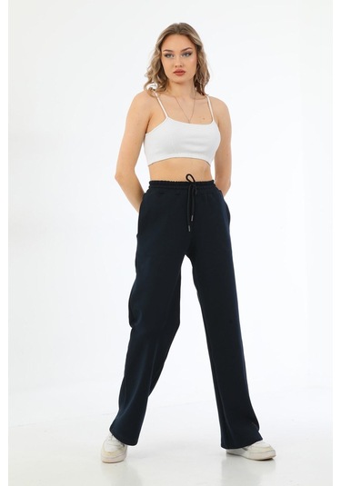 Kallima Lacivert Mevsimlik Salaş Rahat Bolpaça Kadın Eşofman Altı Lacivert