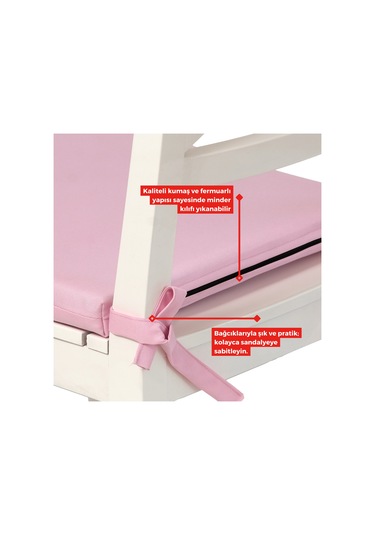 Xpermate 4'lü Sandalye Minderi Su İtici Kumaş 40 x 40 CM Pembe