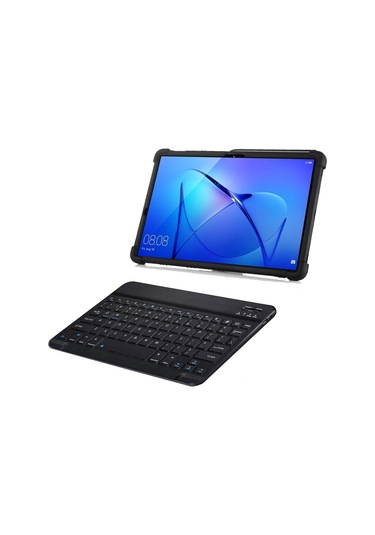 MediaPad Uyumlu T5 10.1'' 2in1 Set Standlı Silikon Kılıf + Klavye AL8107