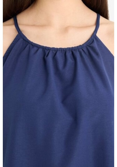 Defacto Yuvarlak Yaka Terry Cotton Mini Plaj Elbisesi-fall İn Love E5102ax25spnv241 Lacivert