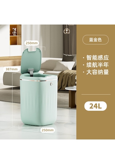 Minimalist Lüks Akıllı Sensörlü Çöp Kutusu Altın - Siyah