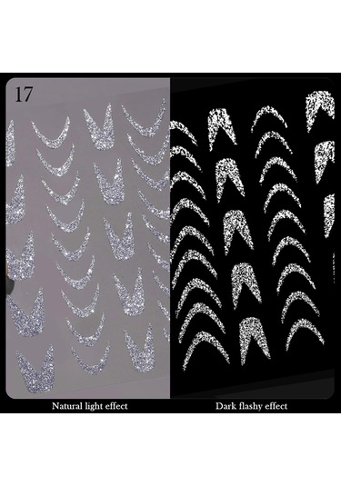 3d Reflektif Efekt Nail Art Sticker Model - 17 55881- 17