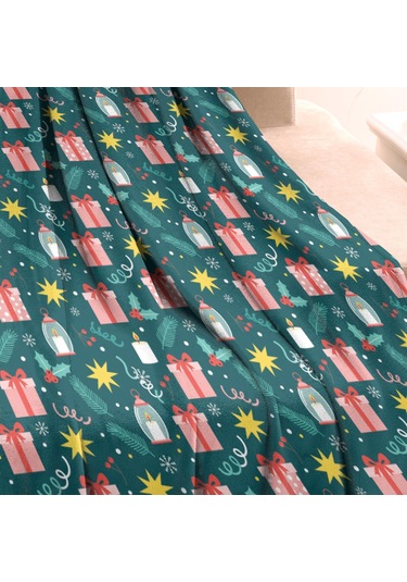 Noel Desenli Bebek Battaniyesi 40x30 İnç, Polar, Yumuşak, Hafif Ve Kalın Noel Hediye Feneri