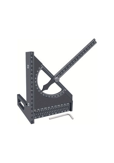 Yifomall Alüminyum Ahşapçı Açı Çizici - 0-180 Derece Hızlı İşaretleme, 3d Ayarlanabilir, İngiliz Sistemi, Gri