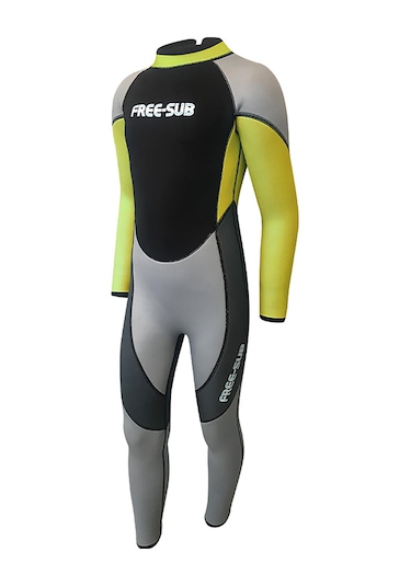 Free-Sub 3mm Çocuk Sörf Scuba Tüplü Dalış Elbisesi Wetsuit Yellow