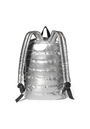 Biggdesign Moods Up Calm Kapitone Sırt Çantası Su Geçirmez Hafif Okul Ve Laptop Çantası Gümüş Renk Gümüş