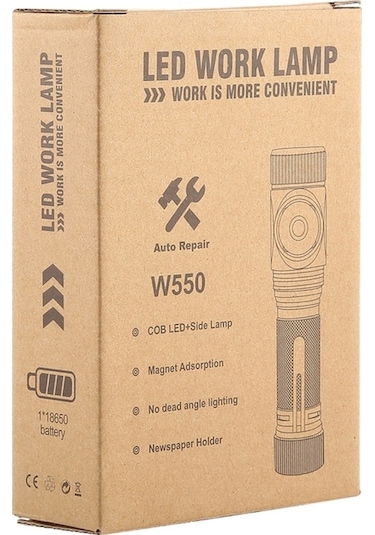 Sones W550 10w 800lm Usb Şarj T6 + Cob Ipx6 Su Geçirmez Güçlü Led El Feneri 5 Modlu Çalışma Lambası Siyah