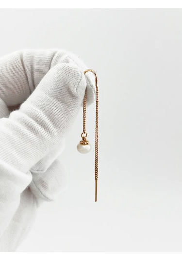 Serebranyj Dom 925 Ayar Gümüş İnci Küpeler 50298953 Altın