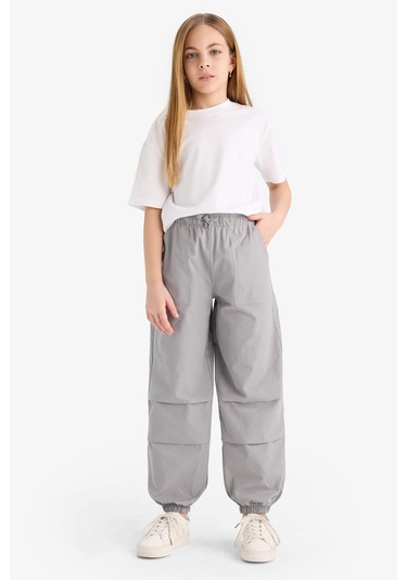DeFacto Kız Çocuk Paraşüt Jogger Paça Pantolon E0160A825SMGR453 Gri