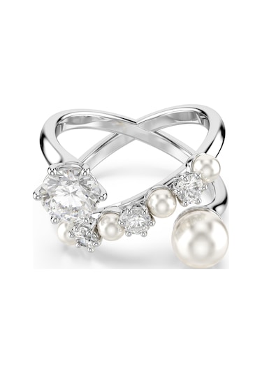 5714376 Swarovski Yüzük Matrıx:rıng Pearl Open Whıte/rhs 60 Metalik