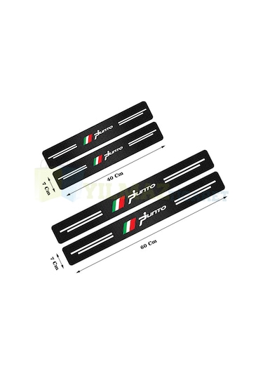 Fiat Punto Karbon Kapı Eşiği Koruma Oto Sticker Etiket 4 Parça