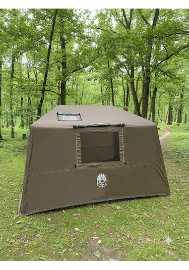 Fischer 6-8 Kişilik Tenteli Fresh&black Şişme Çadır Baca Çıkışlı 250x290x190cm Kahverengi